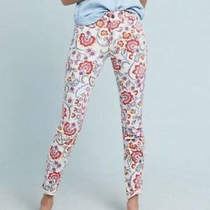 Pilcro & the Letterpress White Floral Jeans